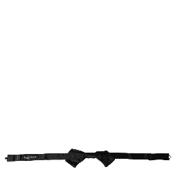 Black Satin Silk Adjustable Neck Men Bow Tie