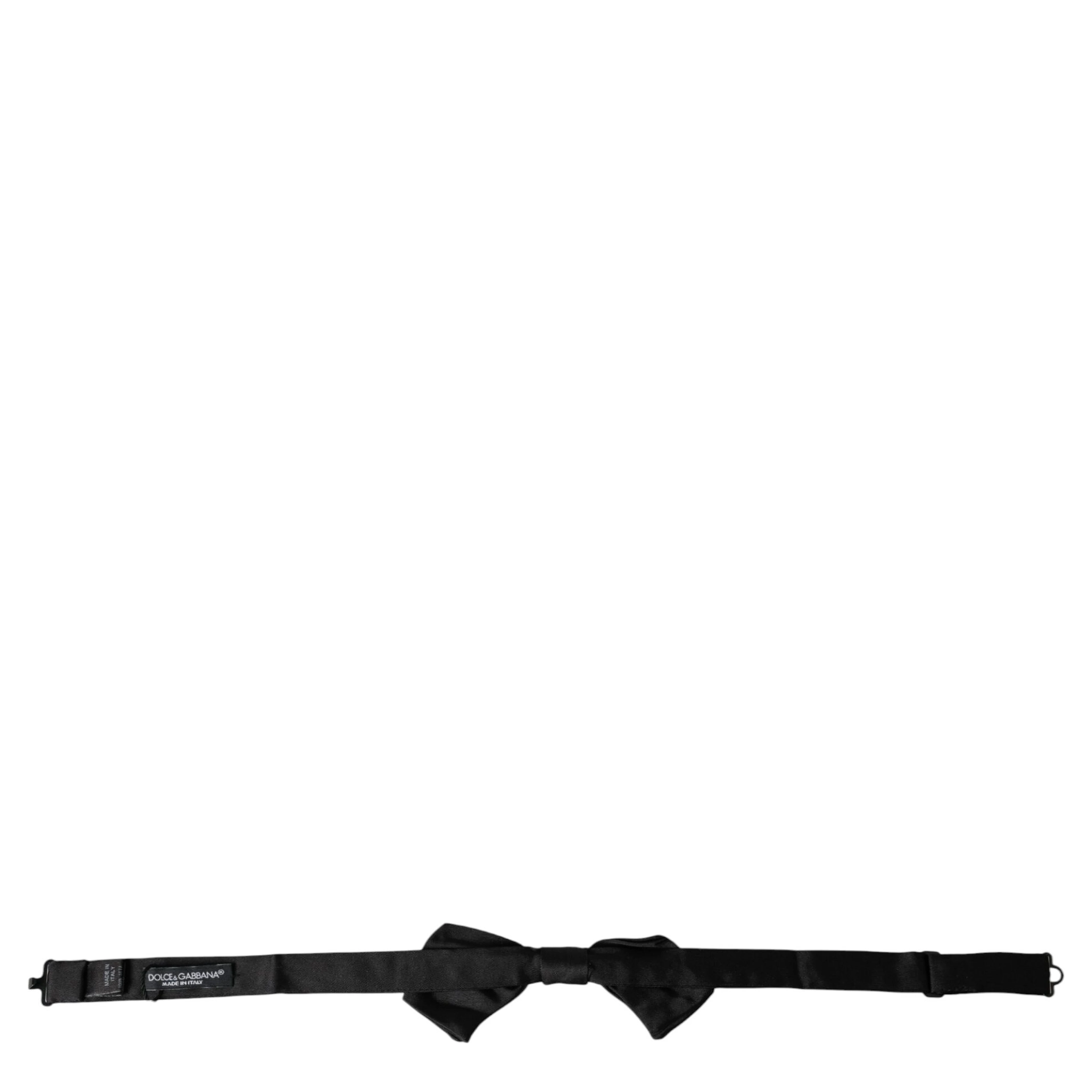 Black Satin Silk Adjustable Neck Men Bow Tie