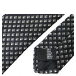 Black 100% Silk Patterned Adjustable Men Tie