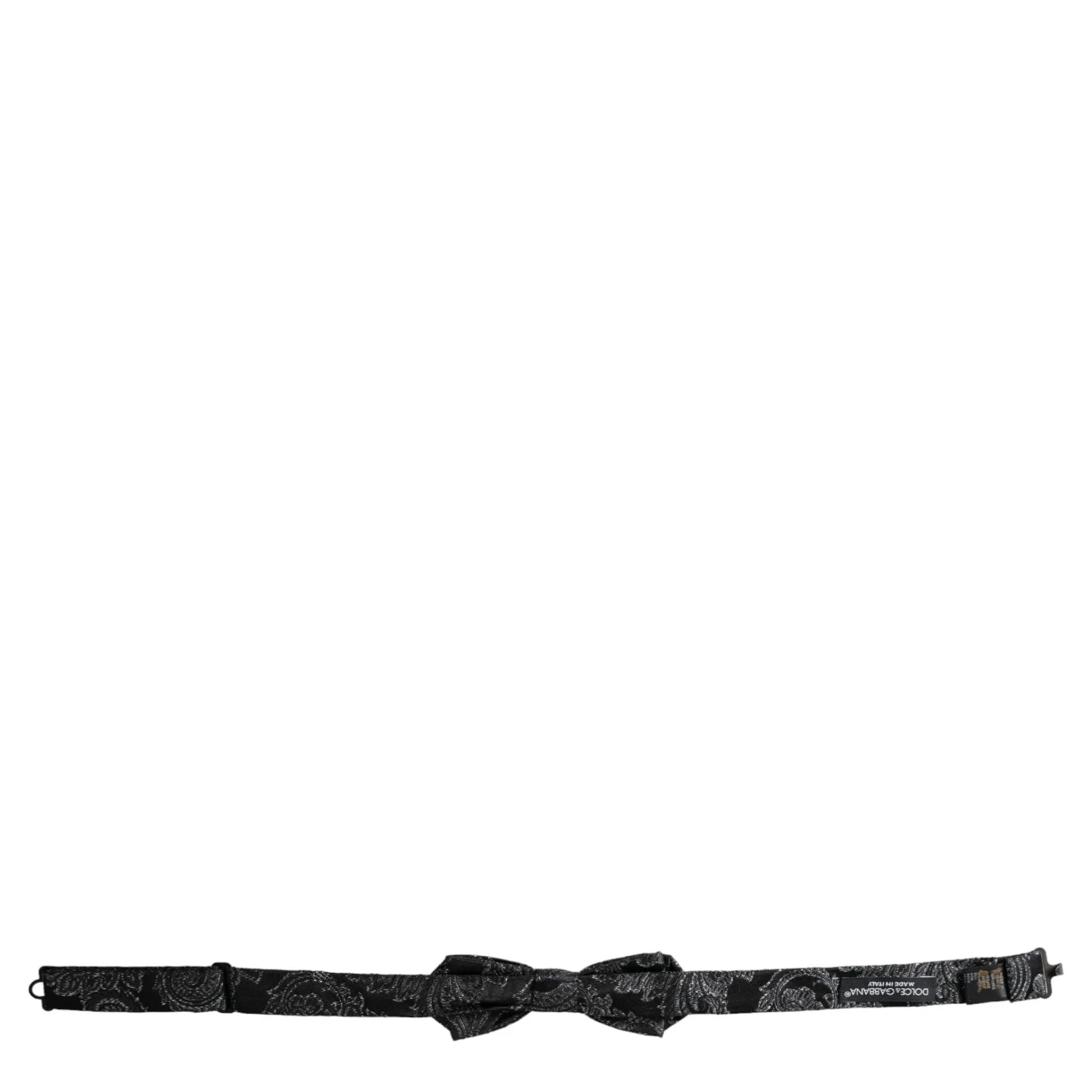 Black Silk Jacquard Adjustable Neck Men Bow Tie