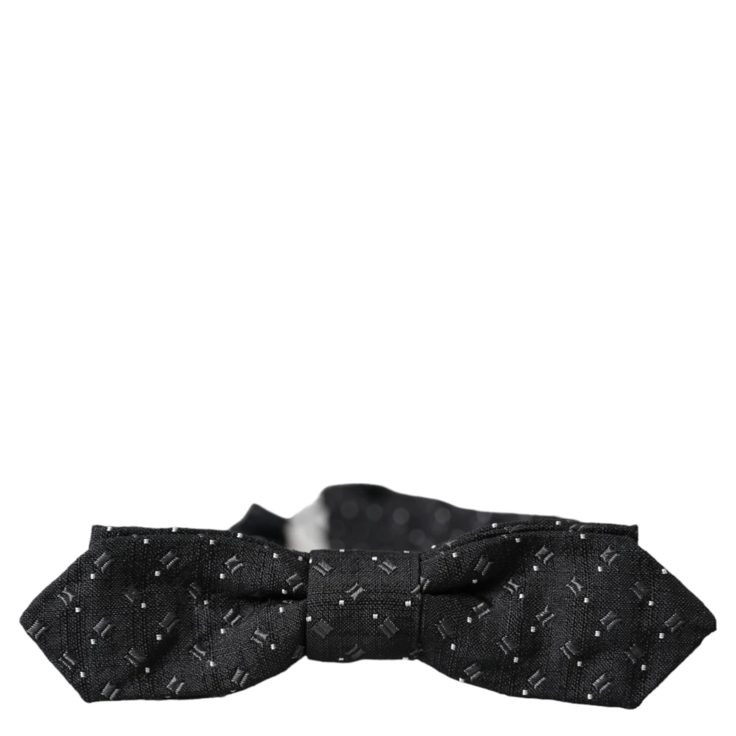 Black Silk Patterned Adjustable Neck Men Papillon Bow Tie