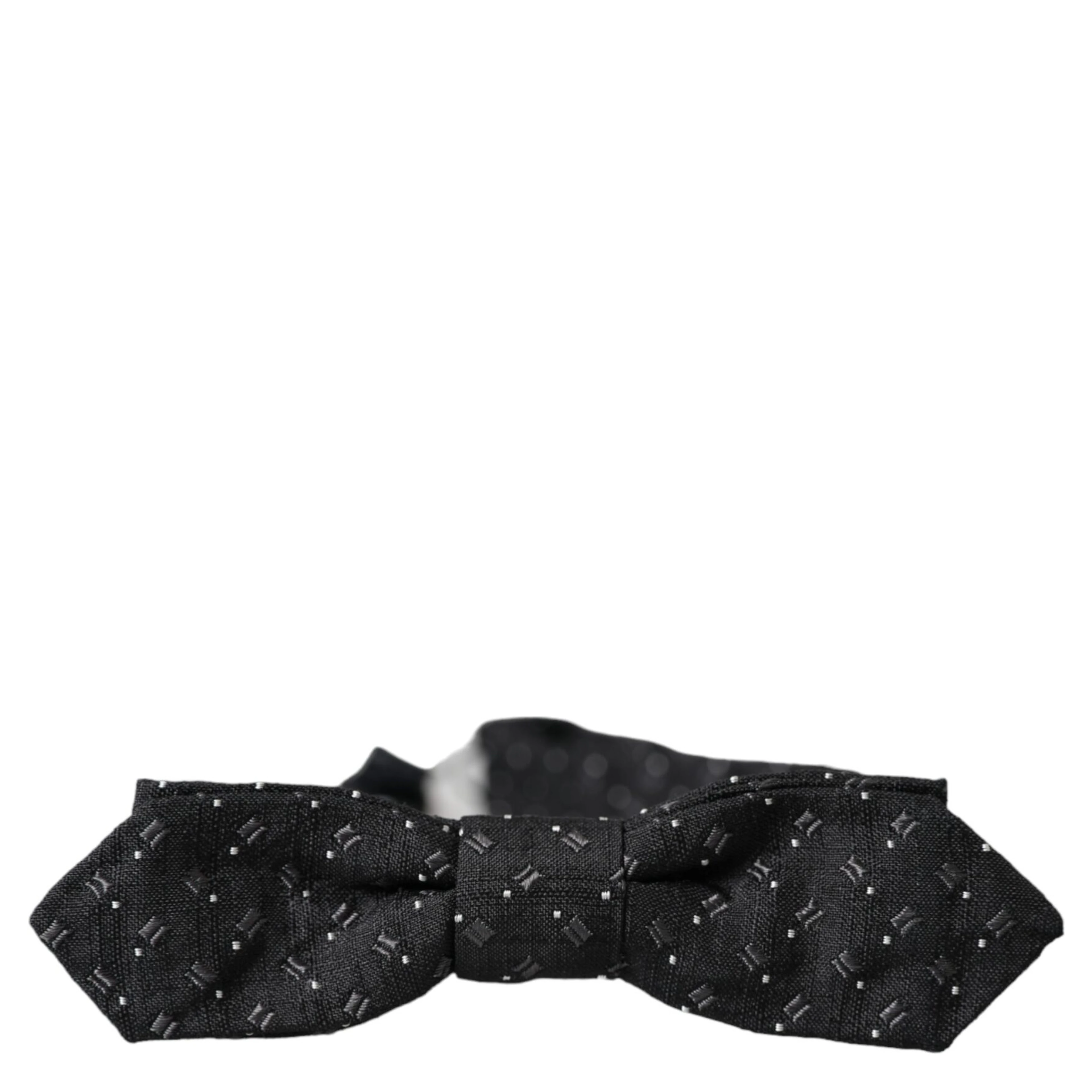 Black Silk Patterned Adjustable Neck Men Papillon Bow Tie