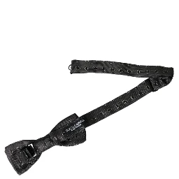 Black Silk Patterned Adjustable Neck Men Bow Tie