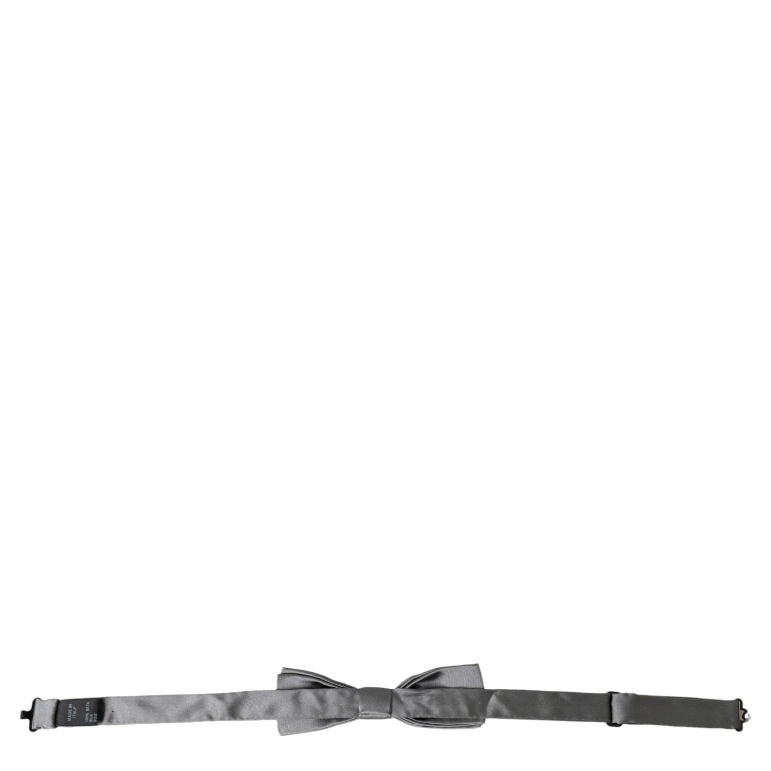 Gray Satin Silk Adjustable Neck Men Papillon Bow Tie