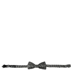 Gray Silk Patterned Adjustable Neck Men Bow Tie