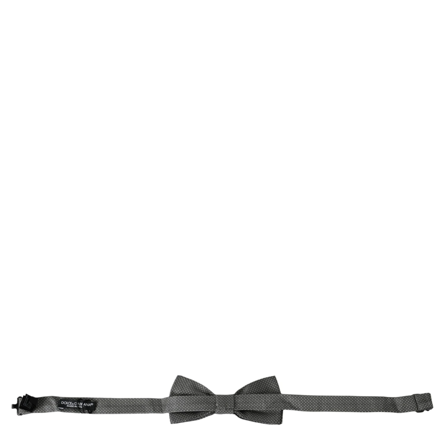 Gray Silk Patterned Adjustable Neck Men Bow Tie
