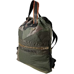 Military Green Patchwork Rucksack Backpack Bag