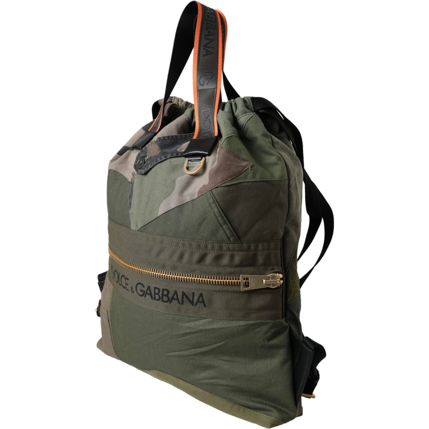 Military Green Patchwork Rucksack Backpack Bag