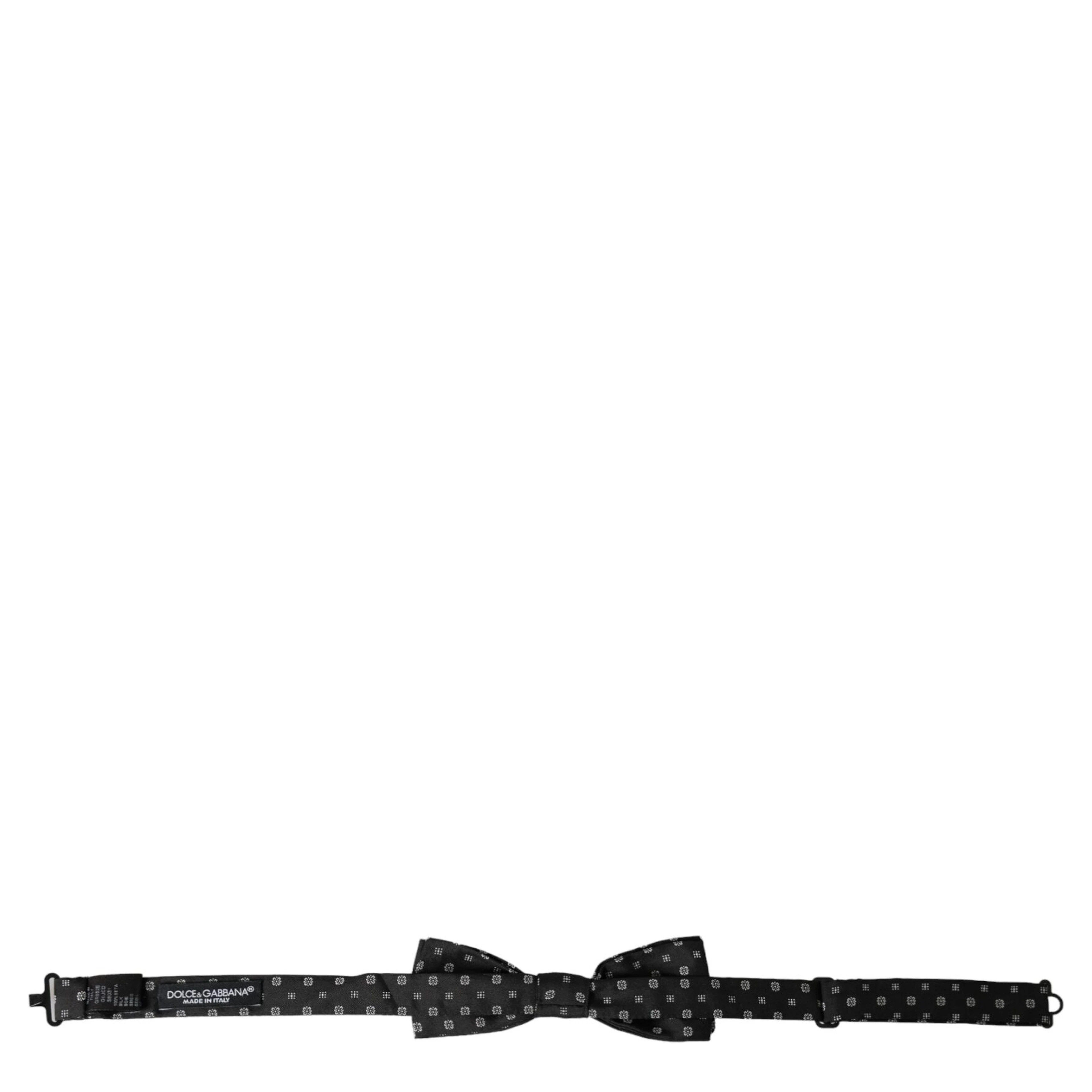 Black Silk Fantasy Adjustable Neck Men Papillon Bow Tie