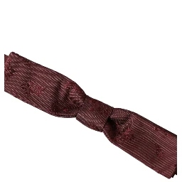 Maroon Floral Silk Adjustable Neck Men Bow Tie