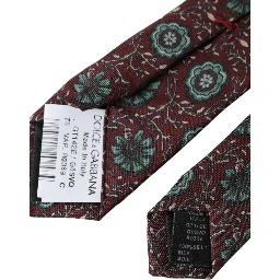 Maroon Floral 100% Silk Adjustable Men Tie