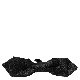 Black Silk Fantasy Adjustable Neck Men Bow Tie