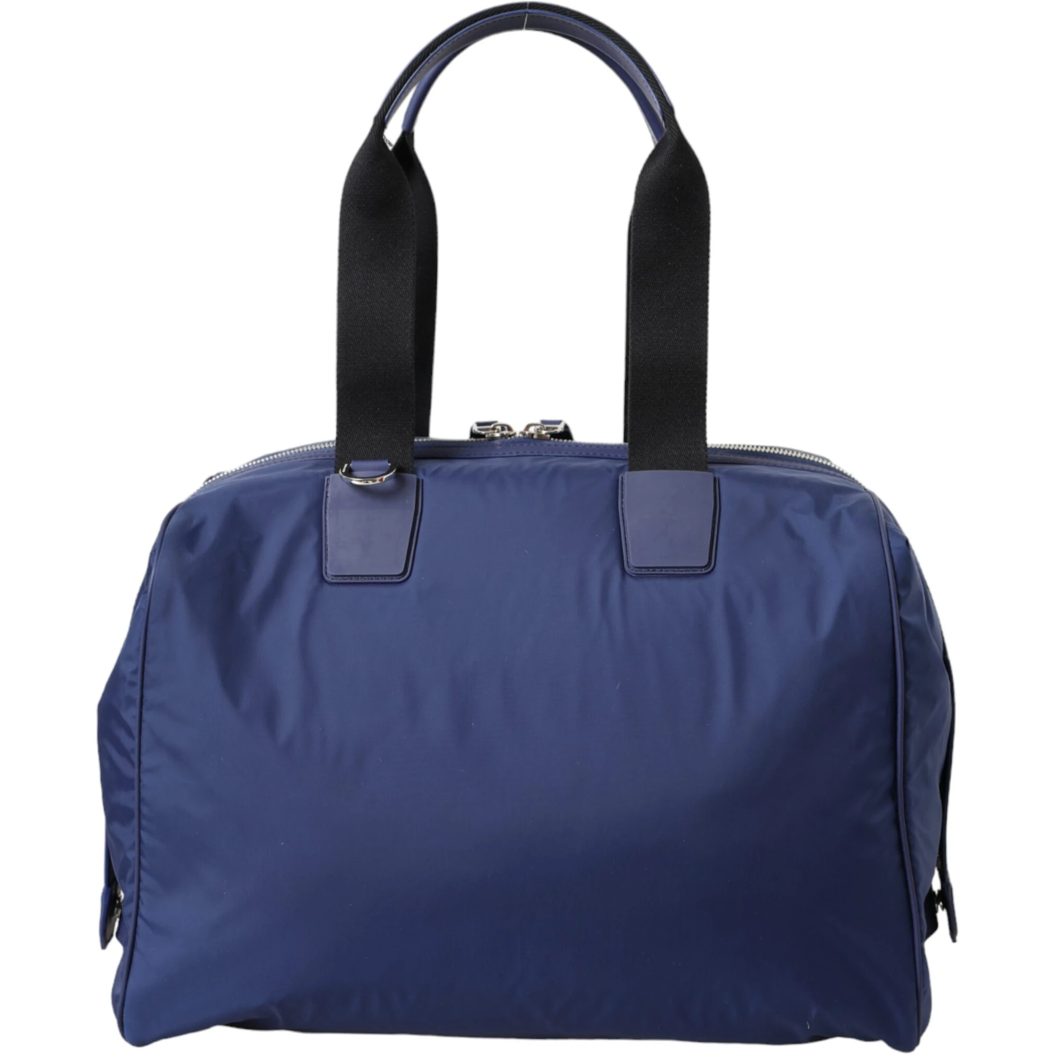 Blue Nylon Calfskin Hand Shoulder Duffel Bag