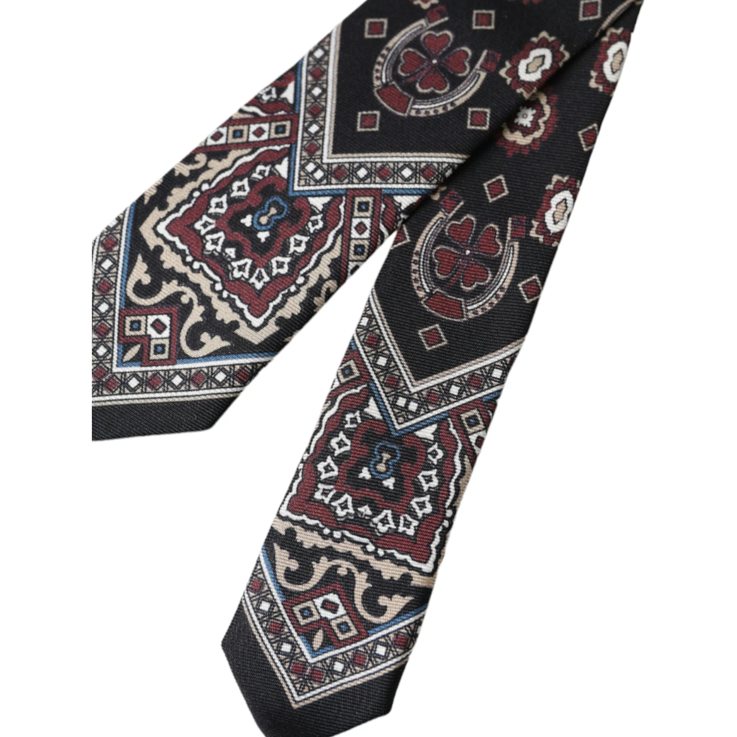 Black Printed 100% Silk Adjustable Men Tie