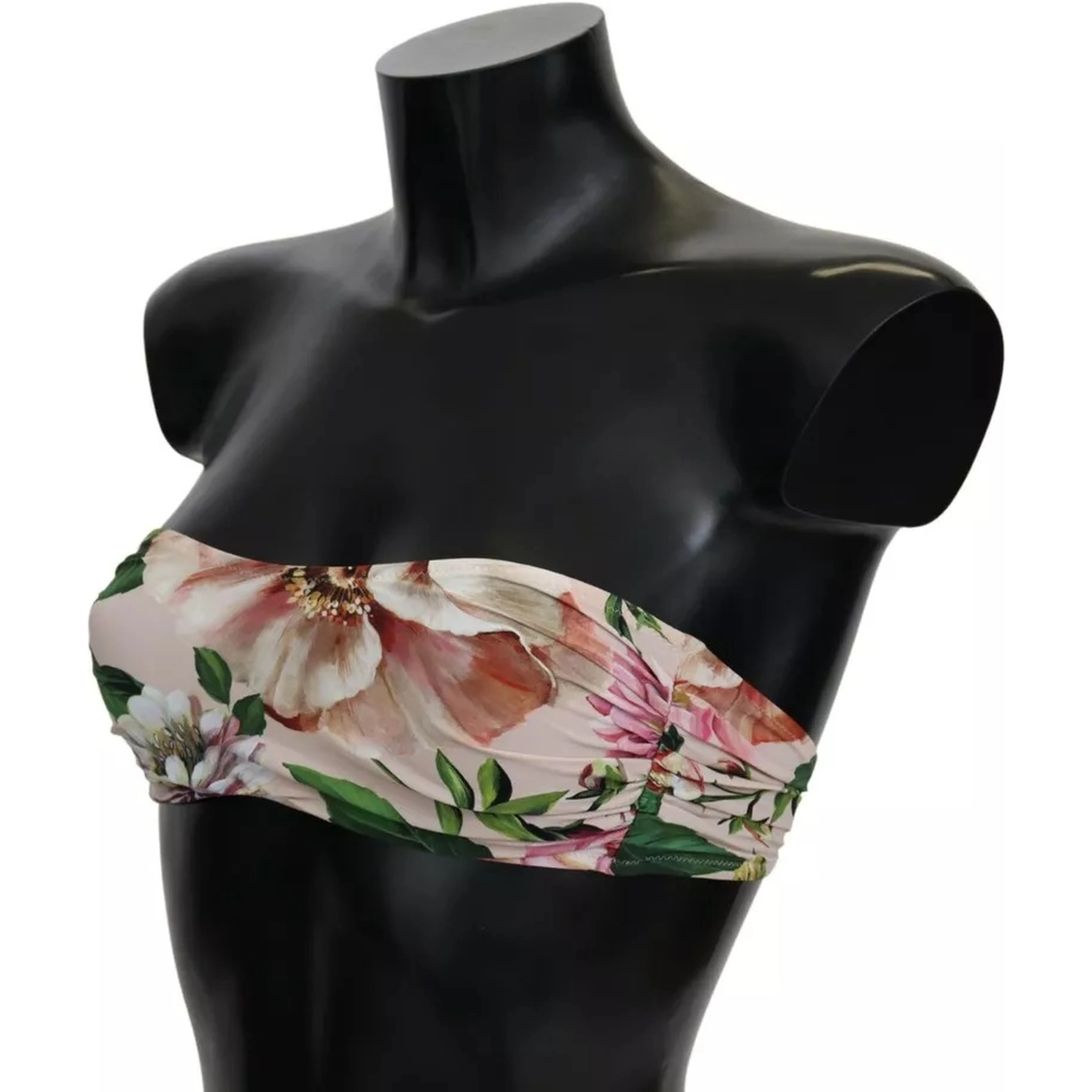 Pink Floral Print Swimsuit Beachwear Bikini Top