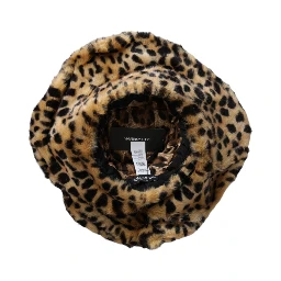 Brown Leopard Fur Women Bucket Hat
