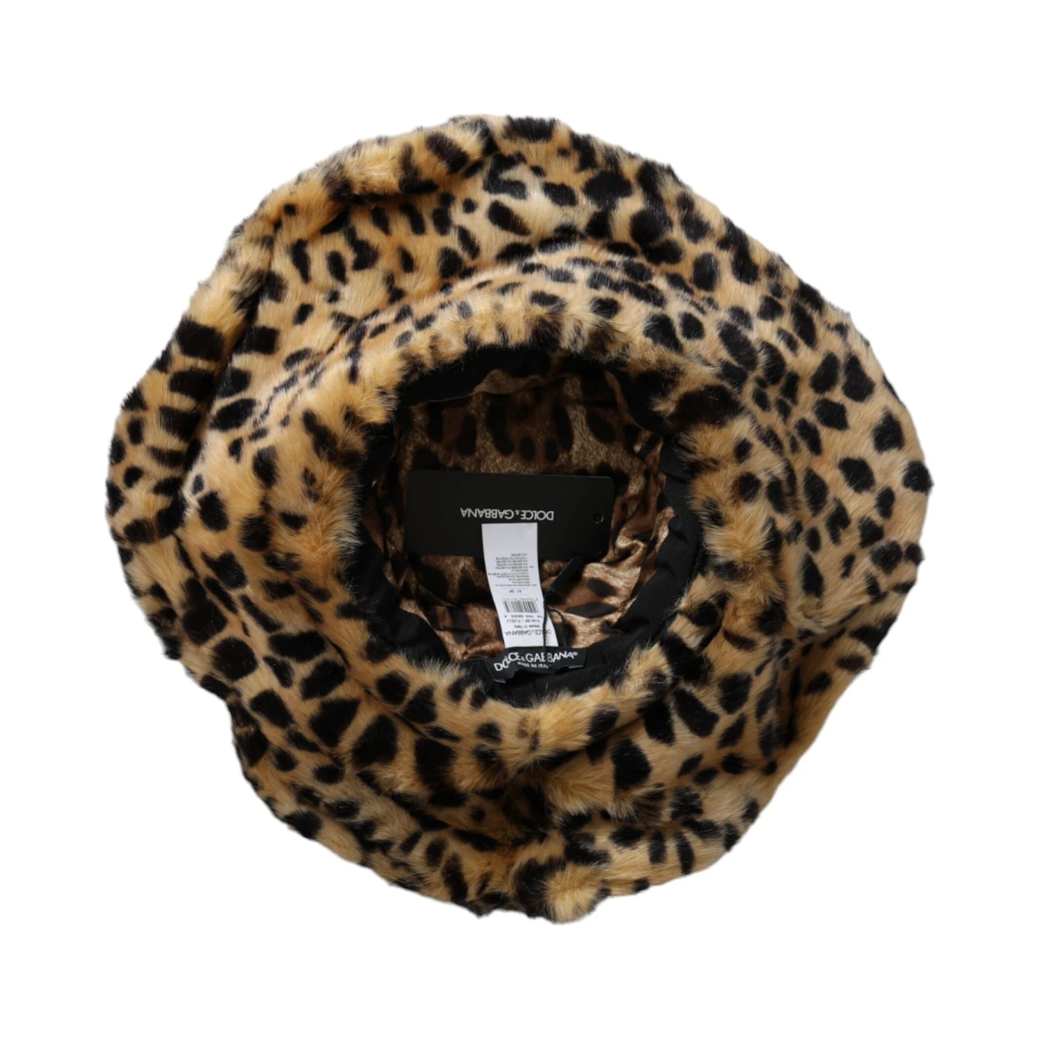 Brown Leopard Fur Women Bucket Hat