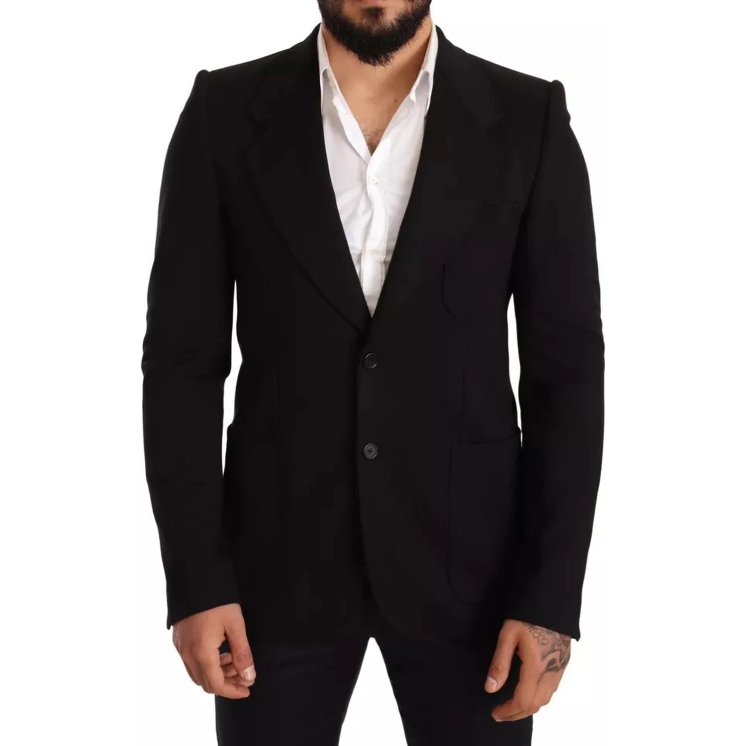Black Wool Slim Fit Coat Jacket Blazer
