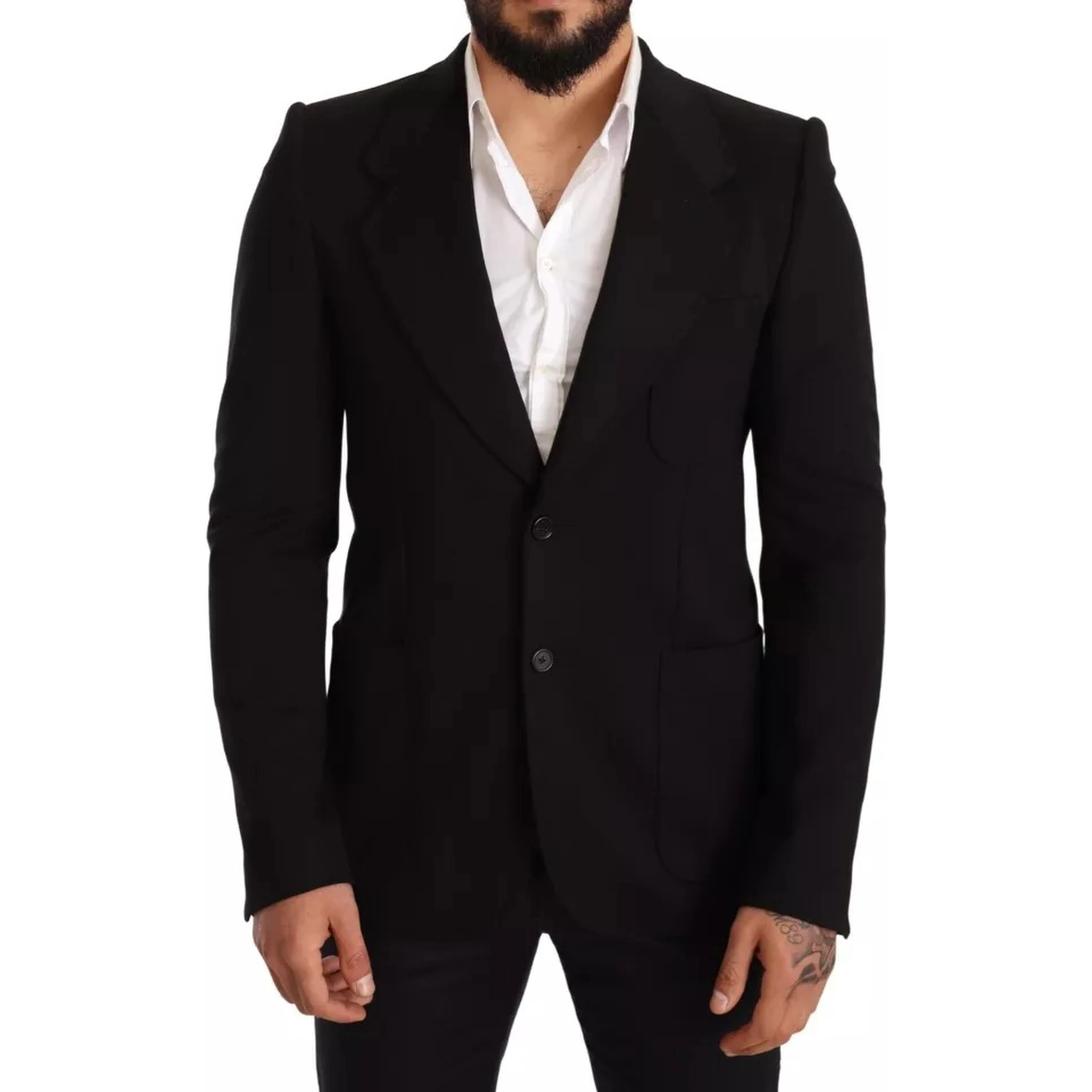Black Wool Slim Fit Coat Jacket Blazer