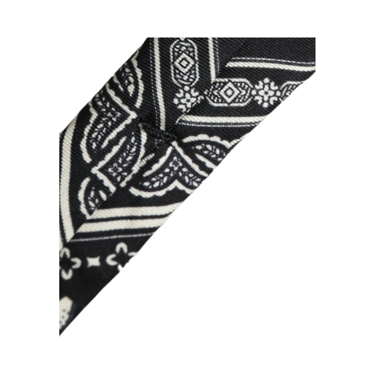 Black Patterned 100%Silk Adjustable Tie