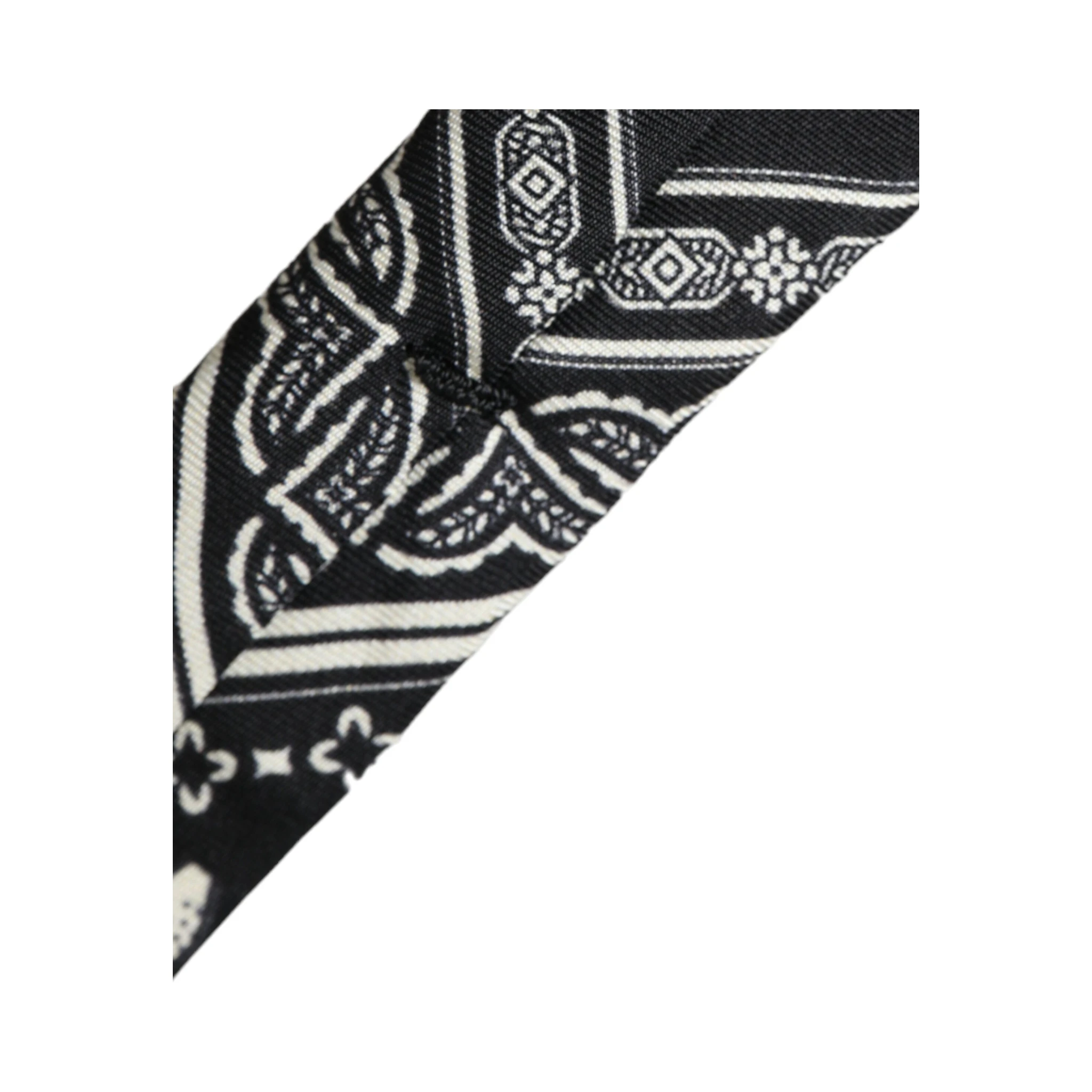 Black Patterned 100%Silk Adjustable Tie