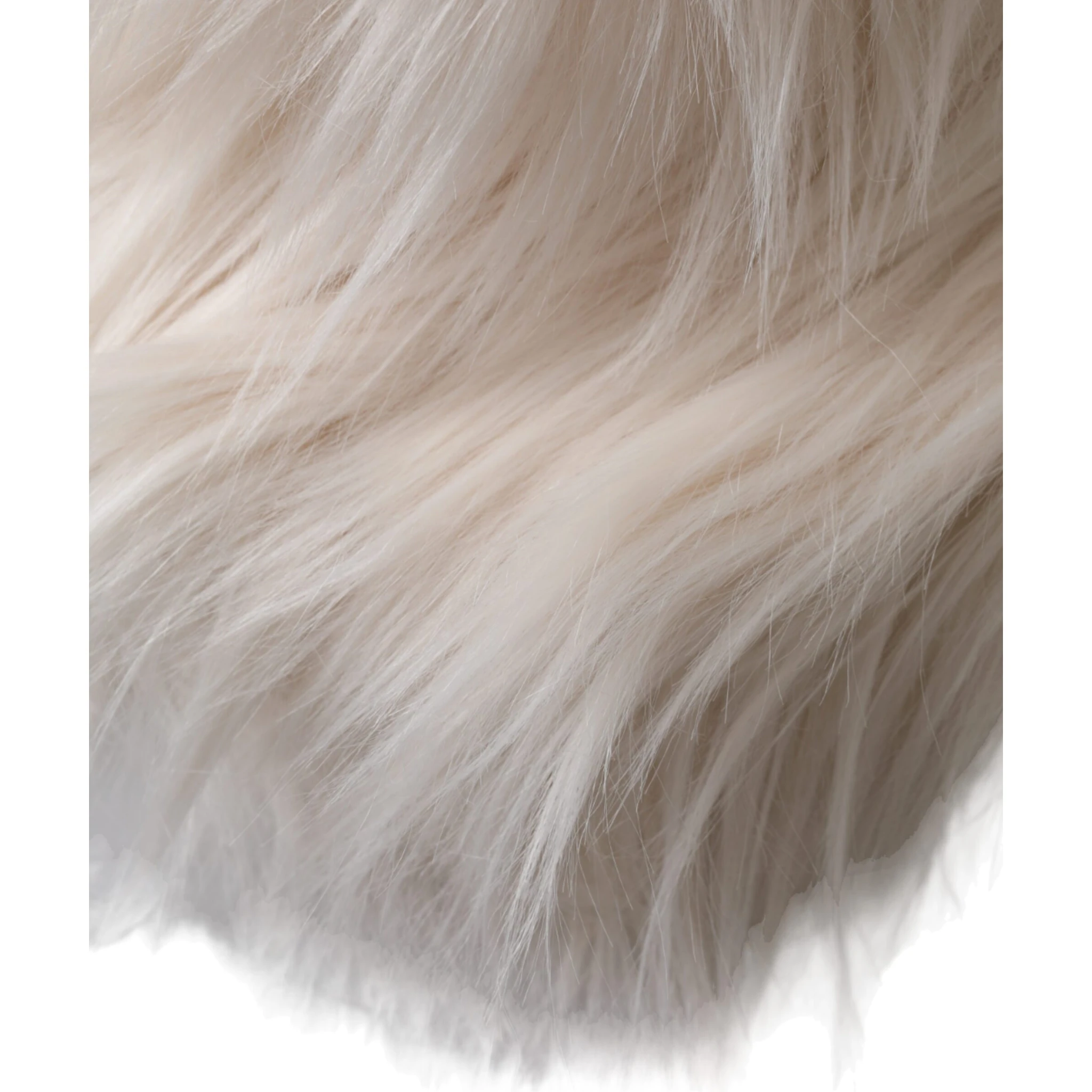 Off White Acrylic Fur Womens Bucket Hat