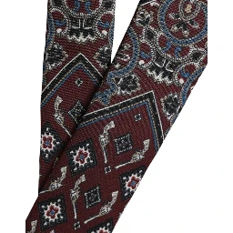 Bordeaux Printed 100% Silk Adjustable Men Tie
