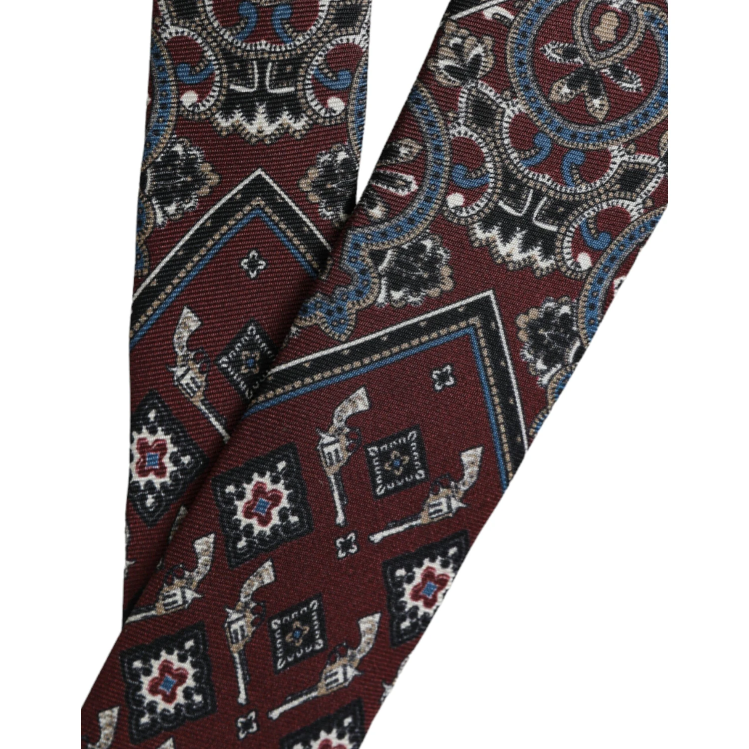 Bordeaux Printed 100% Silk Adjustable Men Tie