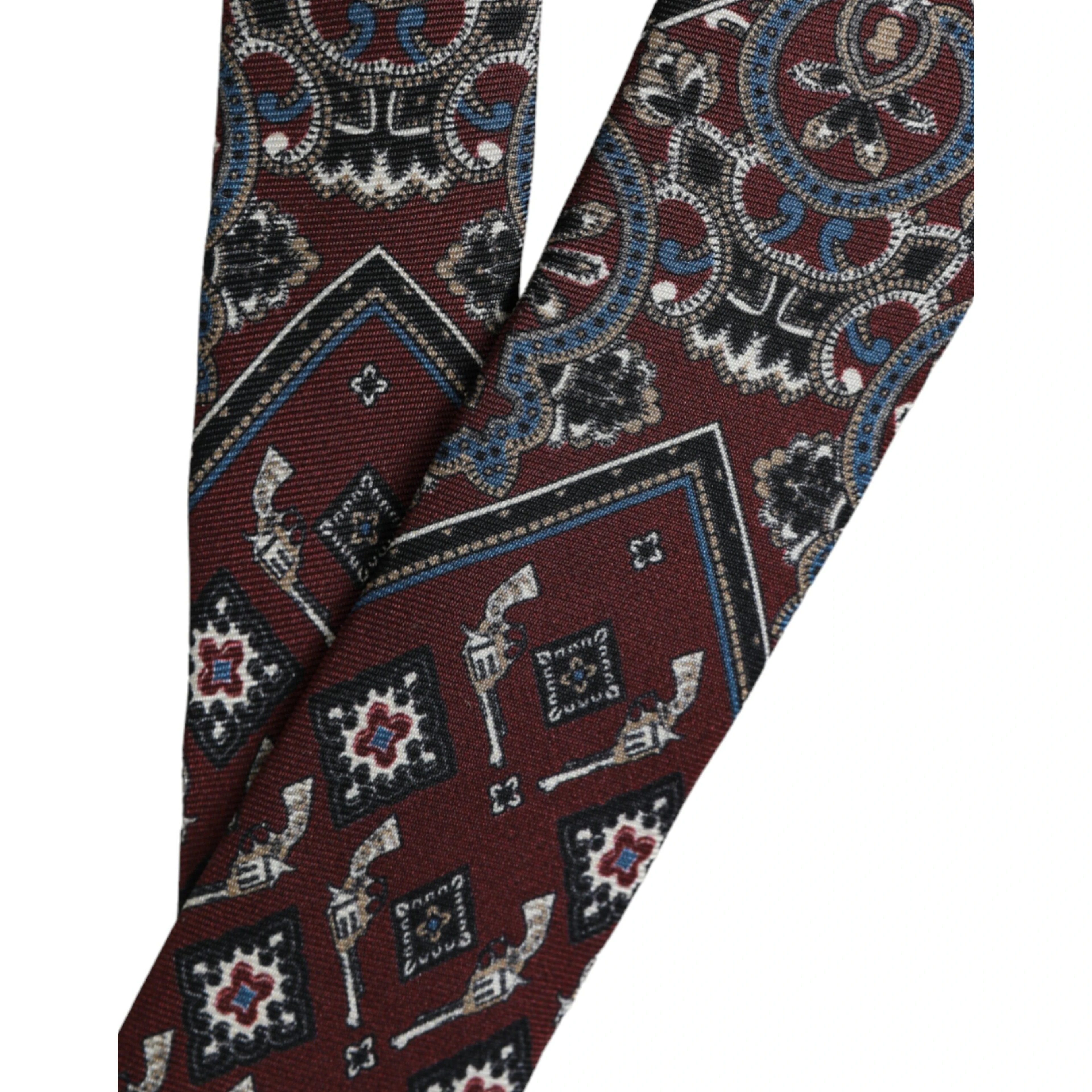 Bordeaux Printed 100% Silk Adjustable Men Tie