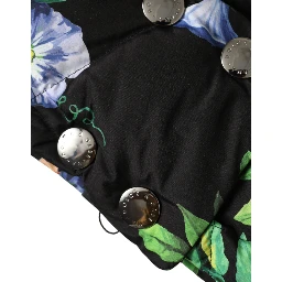 Black Floral Print Whole Head Wrap Hat