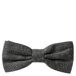 Gray Silk Patterned Adjustable Neck Men Papillon Bow Tie