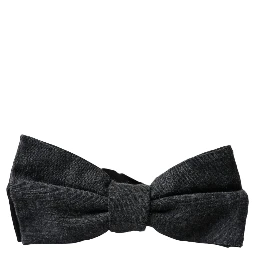 Dark Gray Silk Adjustable Neck Men Bow Tie