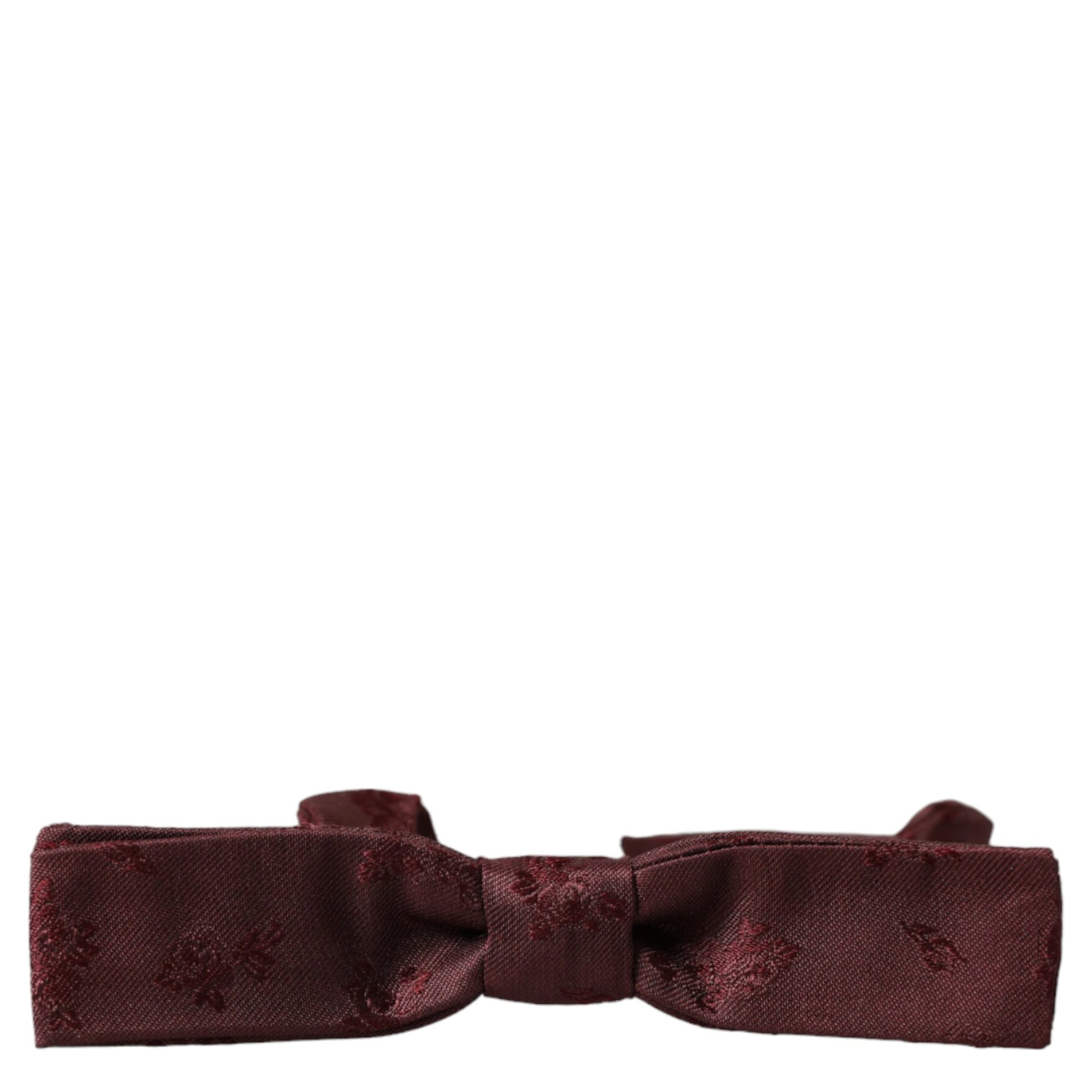 Maroon Floral Silk Adjustable Neck Men Bow Tie