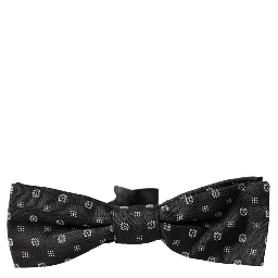 Black Silk Fantasy Adjustable Neck Men Papillon Bow Tie
