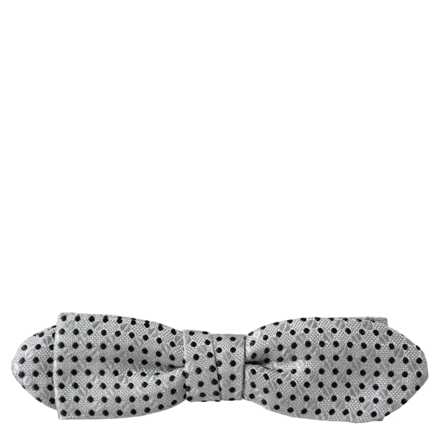 Gray Silk Polka Dot Adjustable Neck Men Papillon Bow Tie