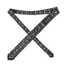 Black Patterned 100%Silk Adjustable Tie