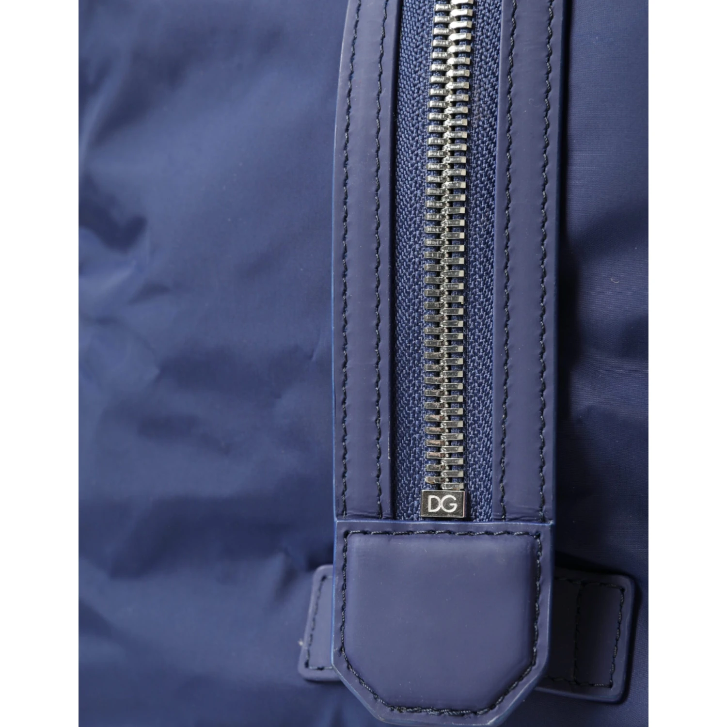 Blue Nylon Calfskin Hand Shoulder Duffel Bag