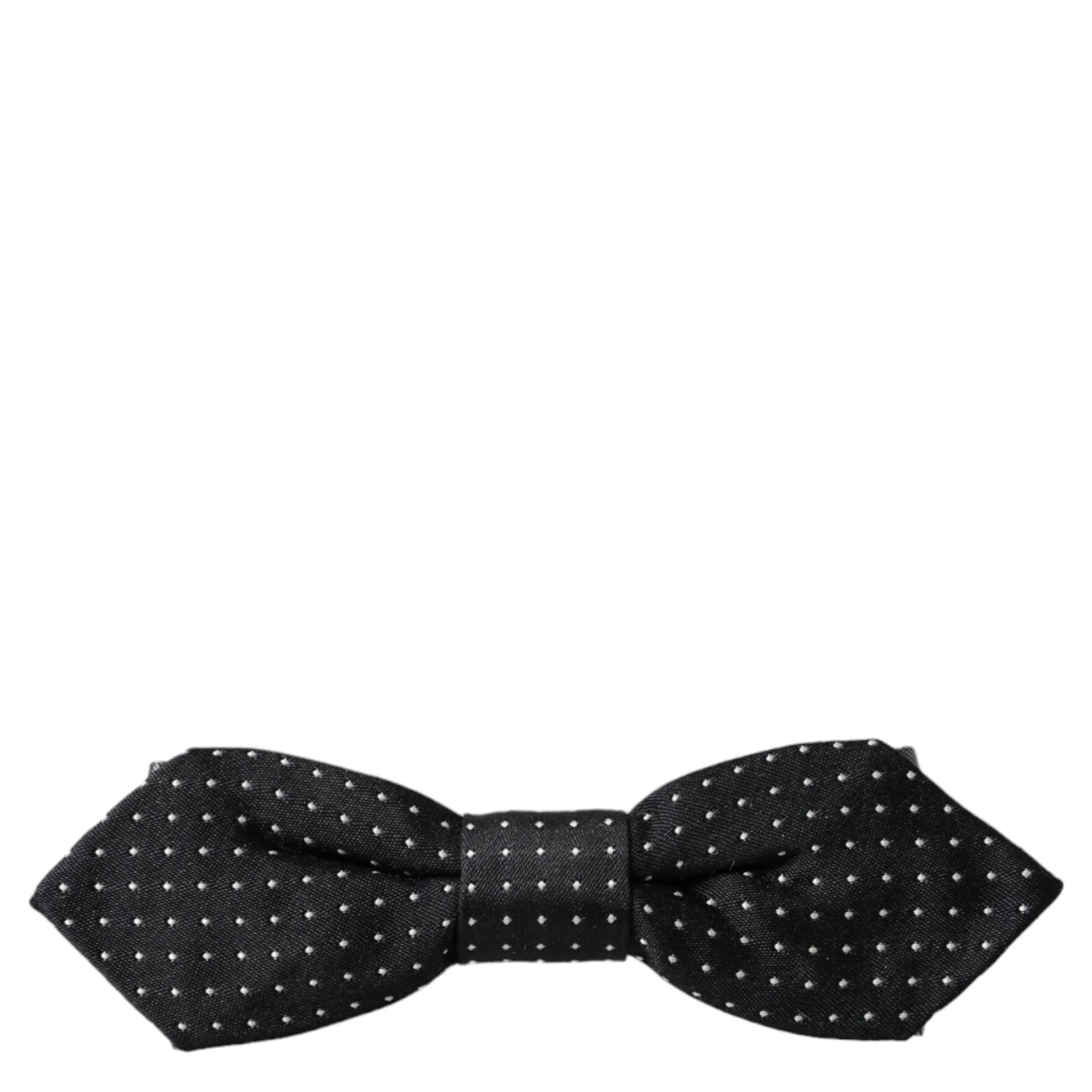 Black Silk Polka Dot Adjustable Neck Men Papillon Bow Tie