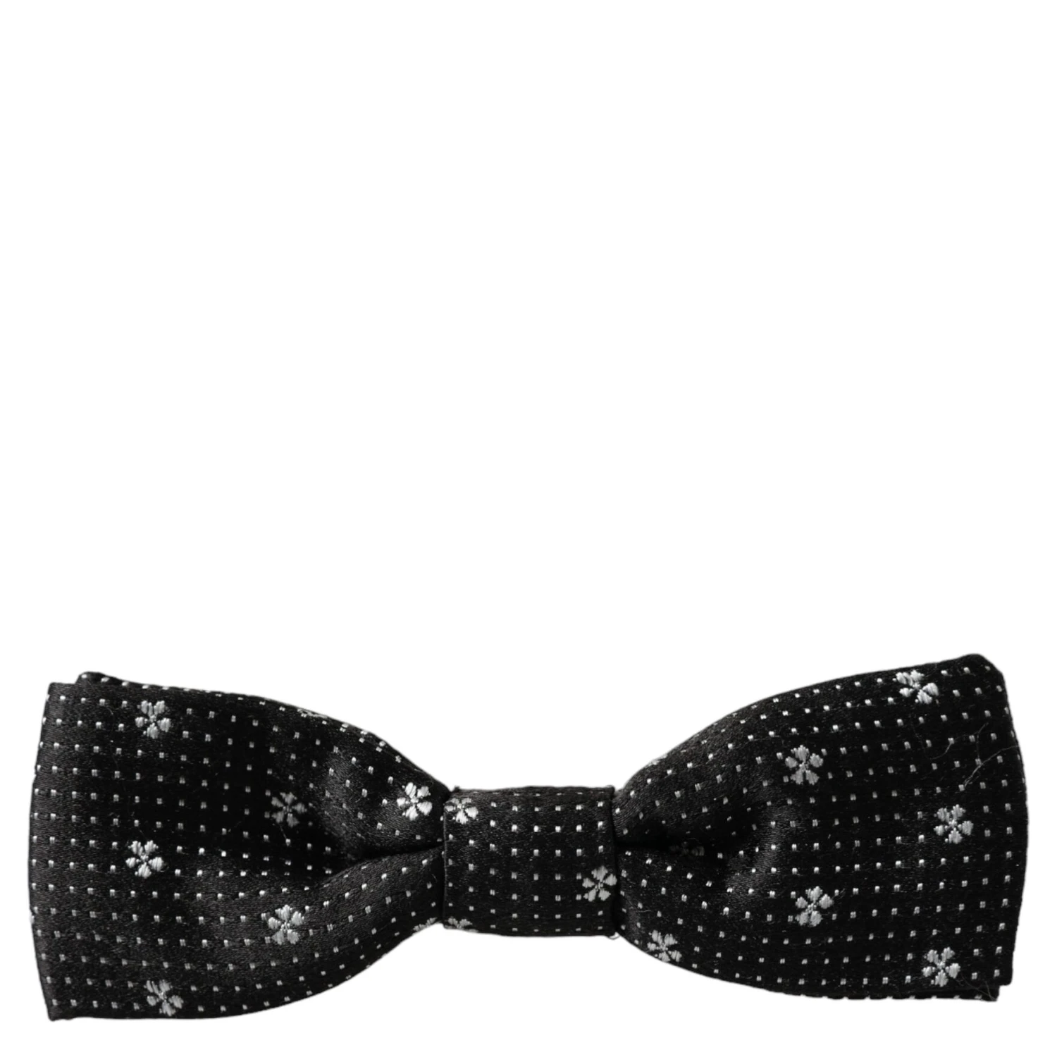 Black Silk Floral Adjustable Neck Men Papillon Bow Tie