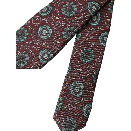 Maroon Floral 100% Silk Adjustable Men Tie
