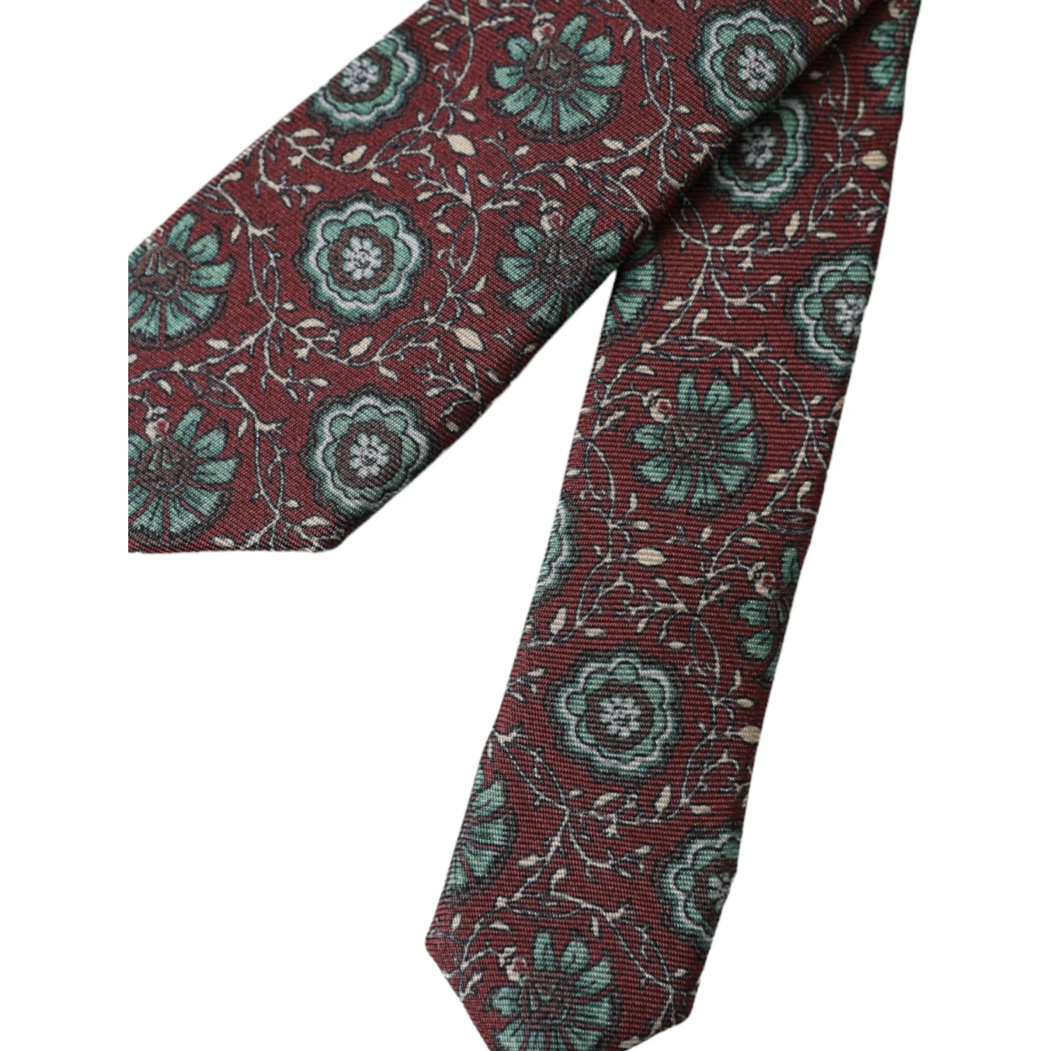 Maroon Floral 100% Silk Adjustable Men Tie