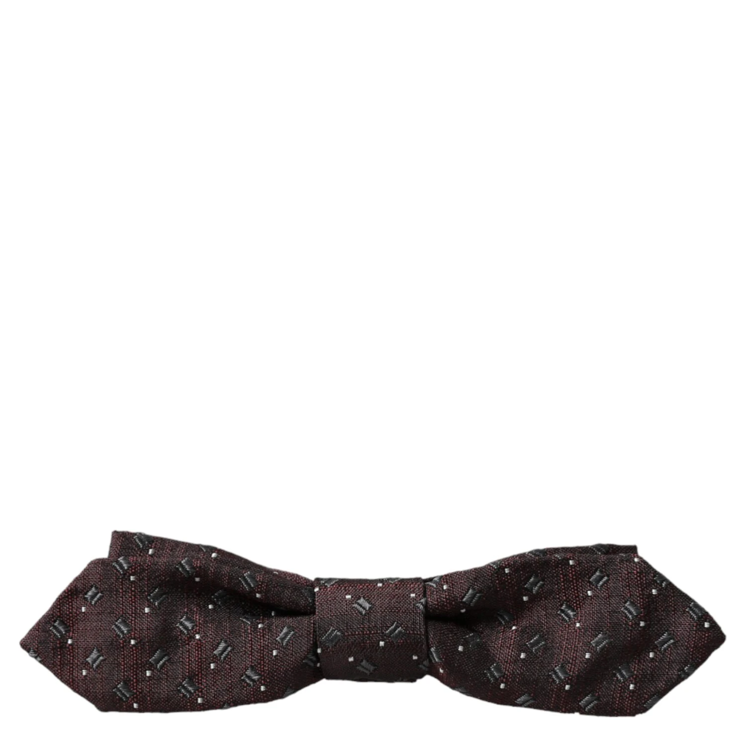 Maroon Silk Patterned Adjustable Neck Papillon Bow Tie