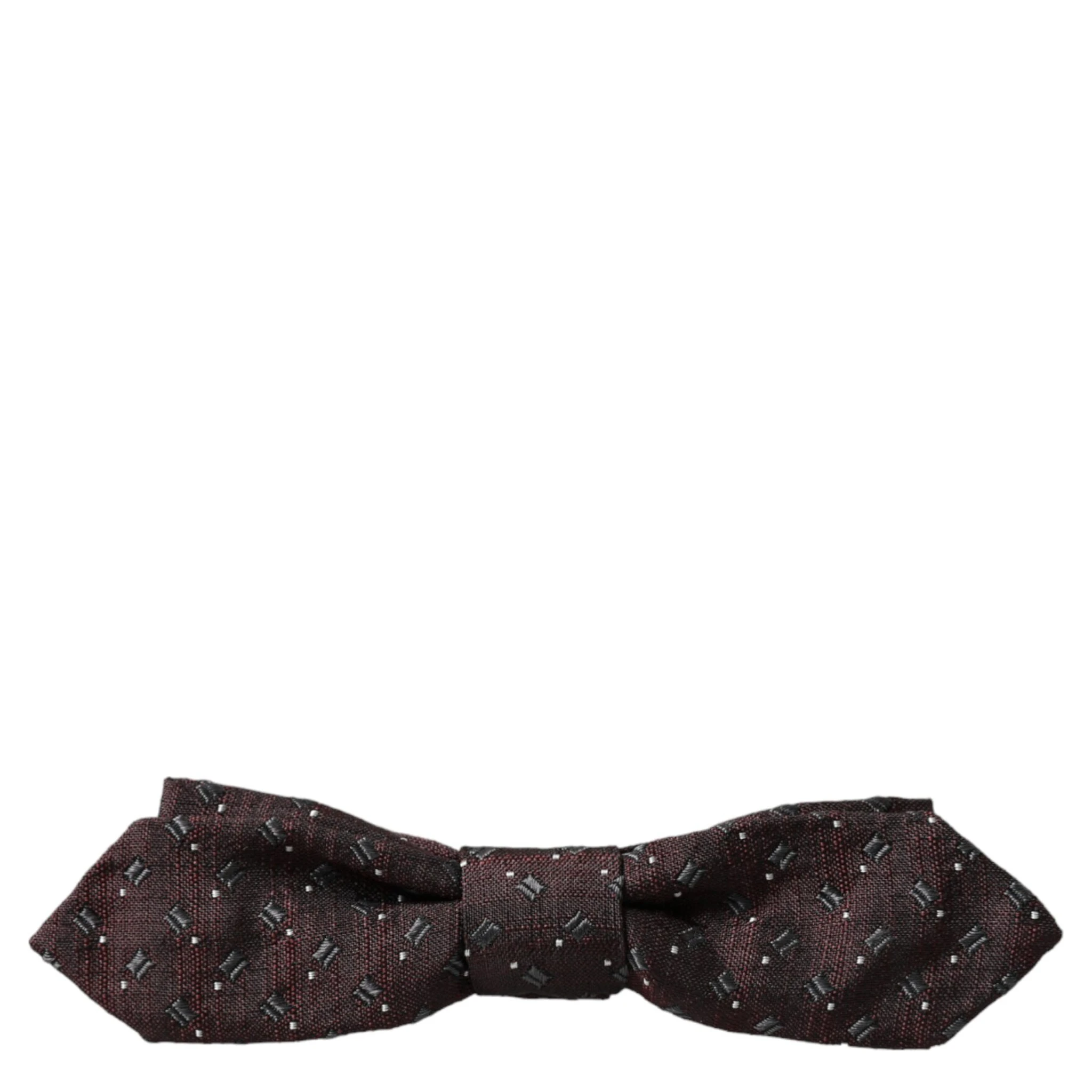 Maroon Silk Patterned Adjustable Neck Papillon Bow Tie