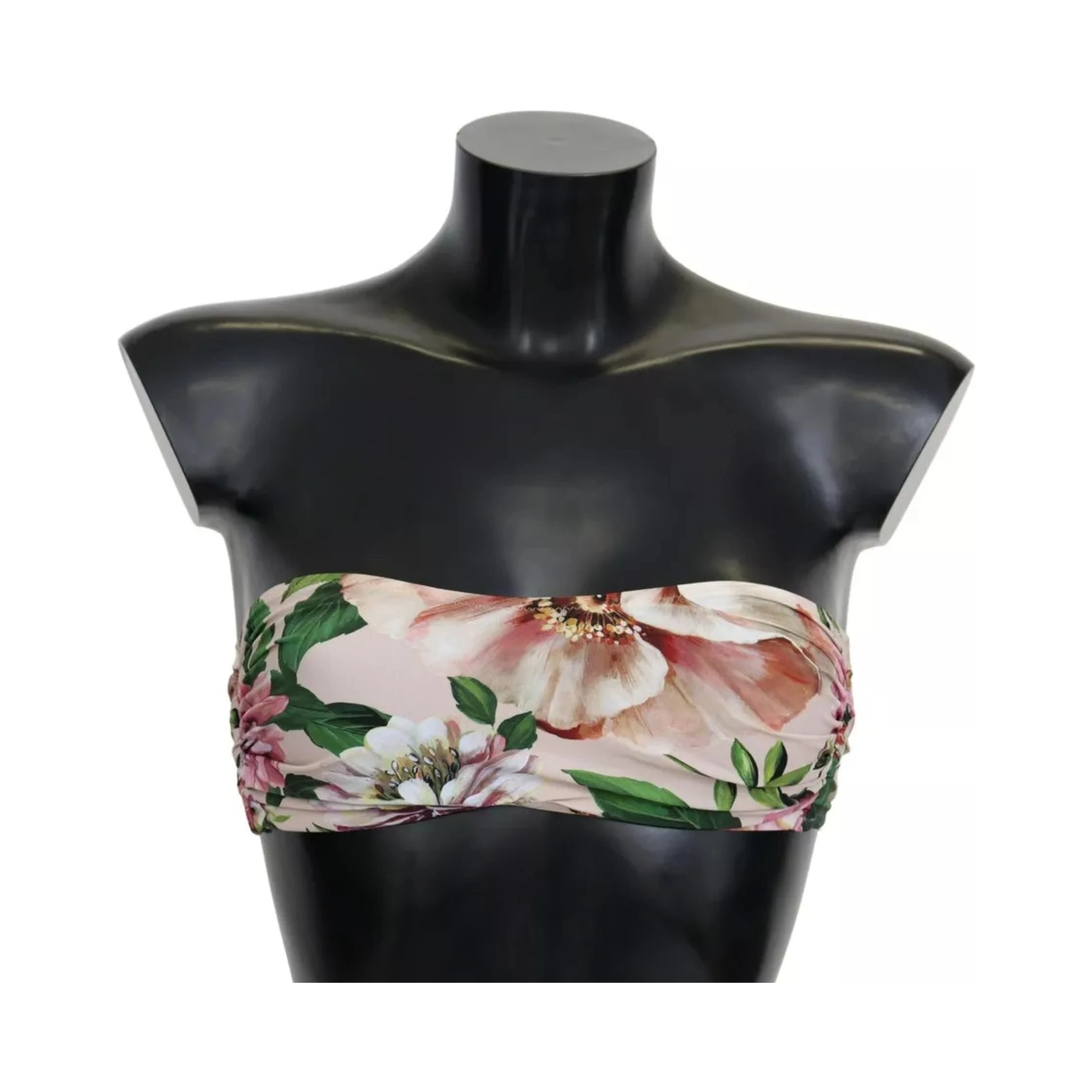 Pink Floral Print Swimsuit Beachwear Bikini Top