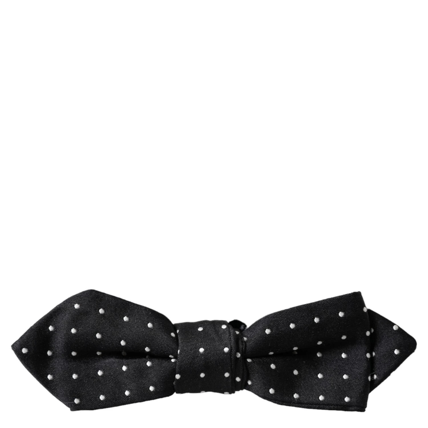 Black Silk Polka Dot Adjustable Neck Men Papillon Bow Tie