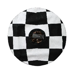 Black White Checkered Wide Brim Floppy Hat