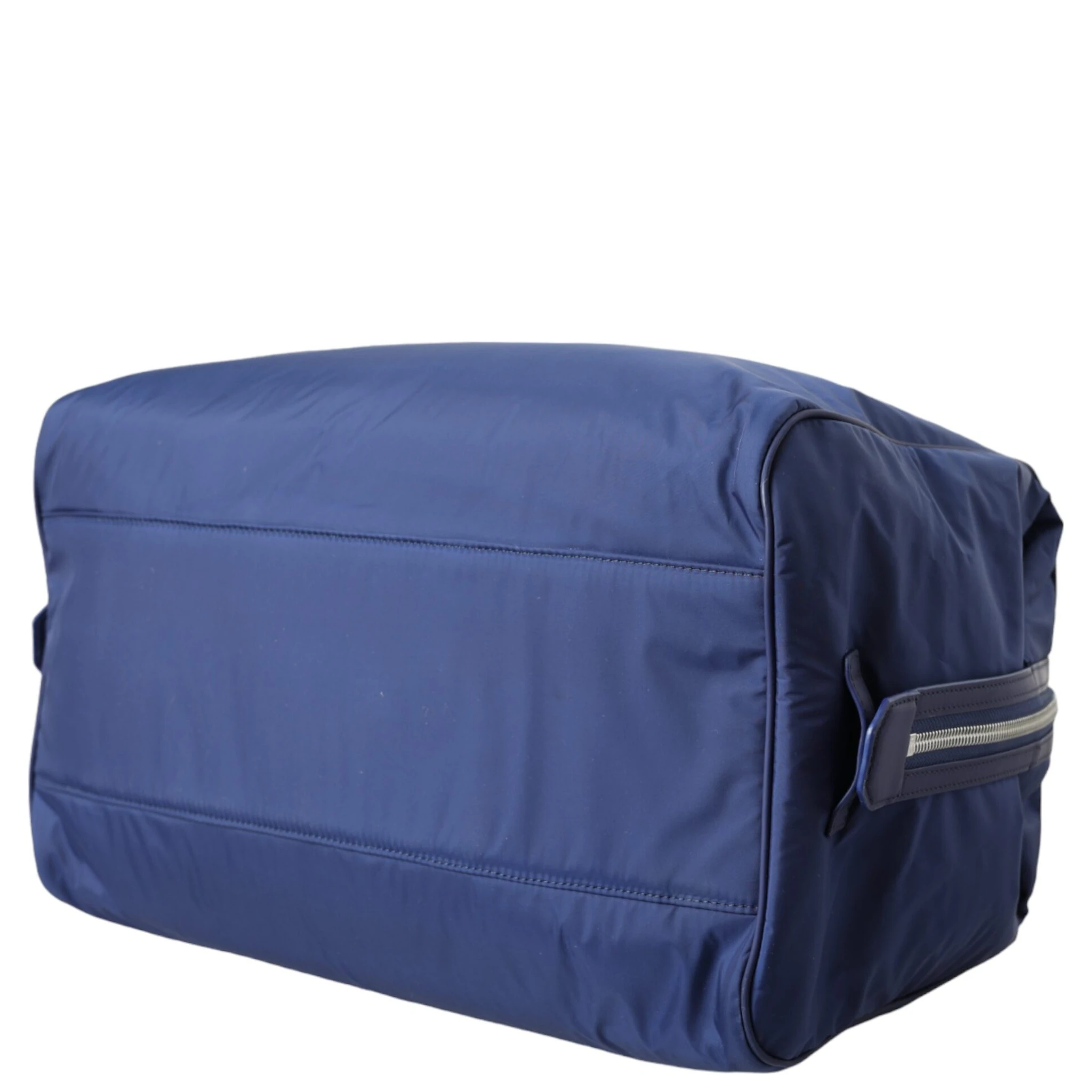 Blue Nylon Calfskin Hand Shoulder Duffel Bag