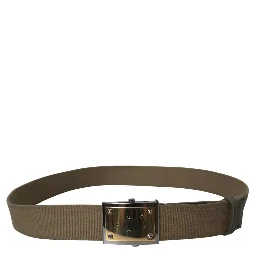 Brown Canvas Square Metal Buckle Men Belt