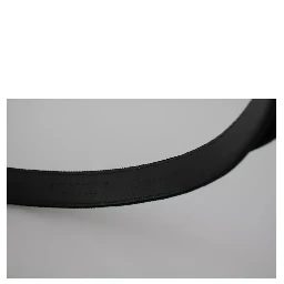 Black Velvet Leather Silver Buckle Belt