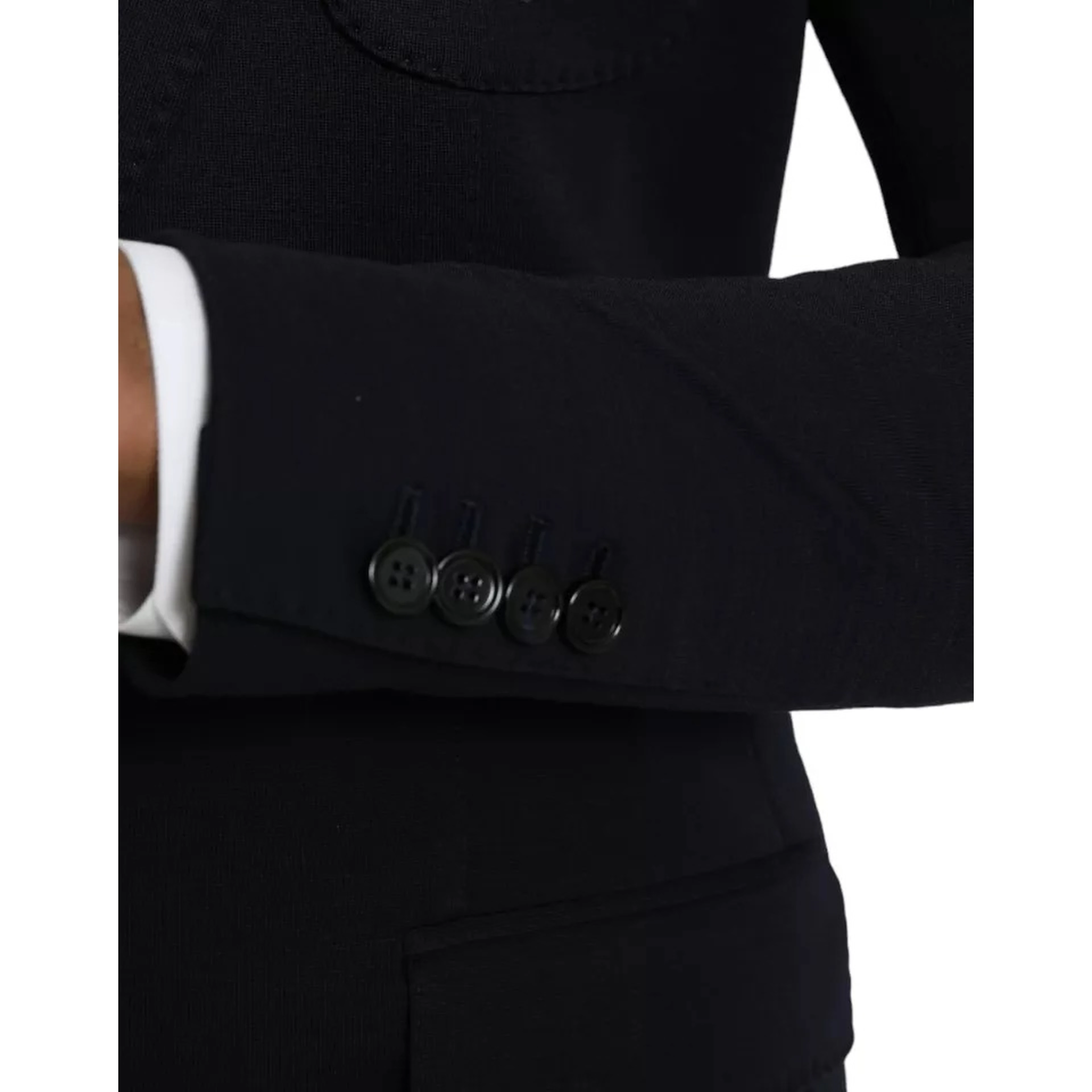 Blue Wool Notch Single Breasted Coat Blazer